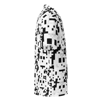 Image of the Anti-Facial Recognition Pattern Button Shirt (unisex).