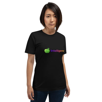 Product mockup photo of the Apple + Intelligence T Shirt (unisex).