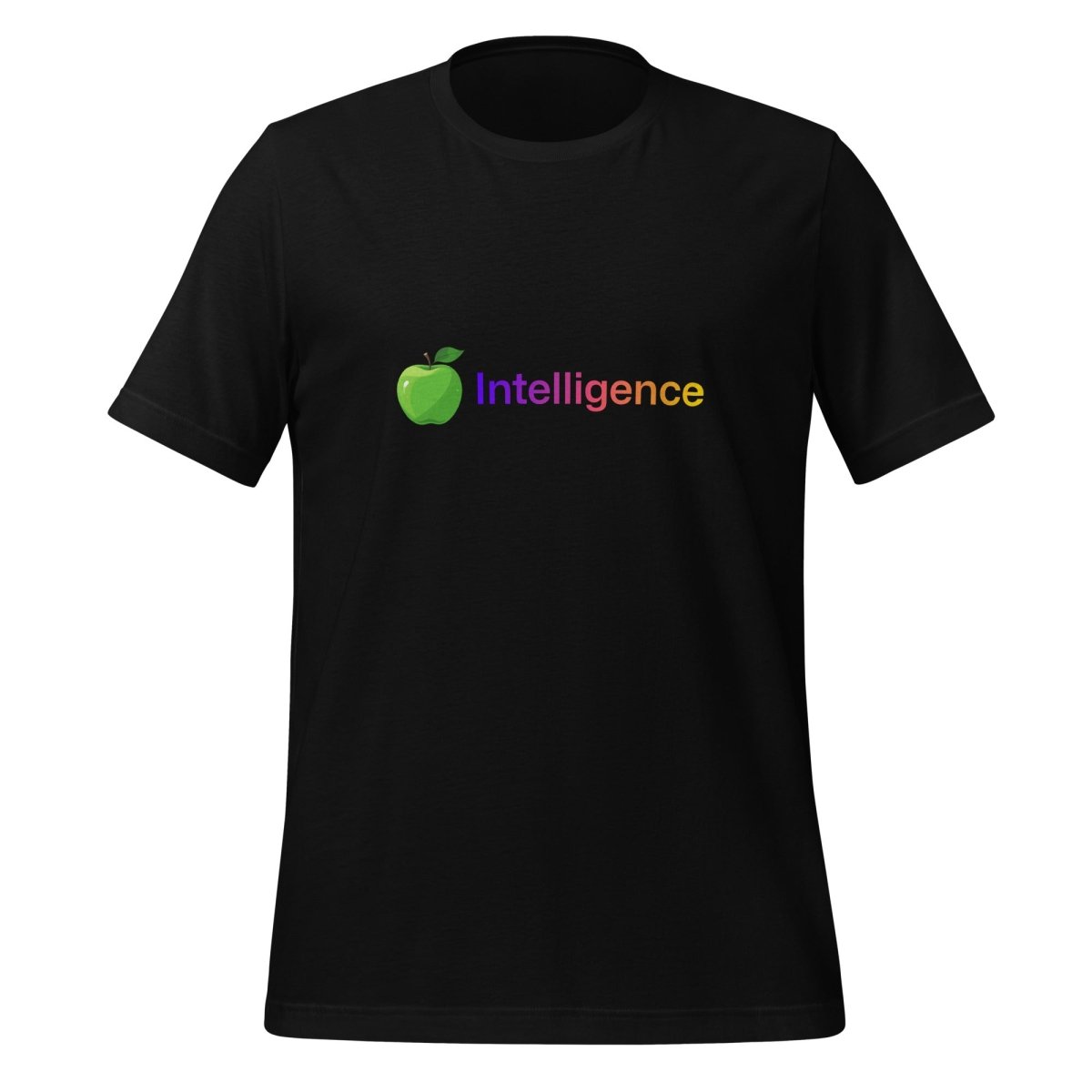 Product mockup photo of the Apple + Intelligence T Shirt (unisex) Black / M.