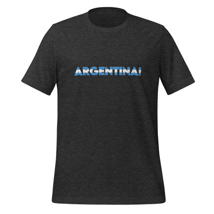 Product mockup photo of the ARGENTINAI T Shirt (unisex) Dark Grey Heather / M.