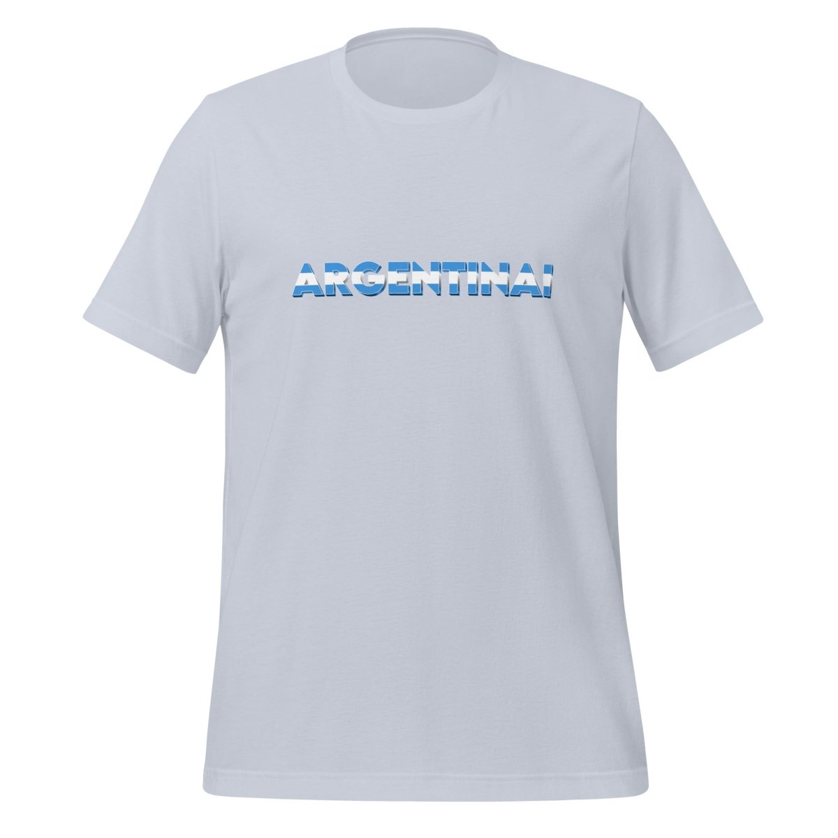 Product mockup photo of the ARGENTINAI T Shirt (unisex) Light Blue / M.