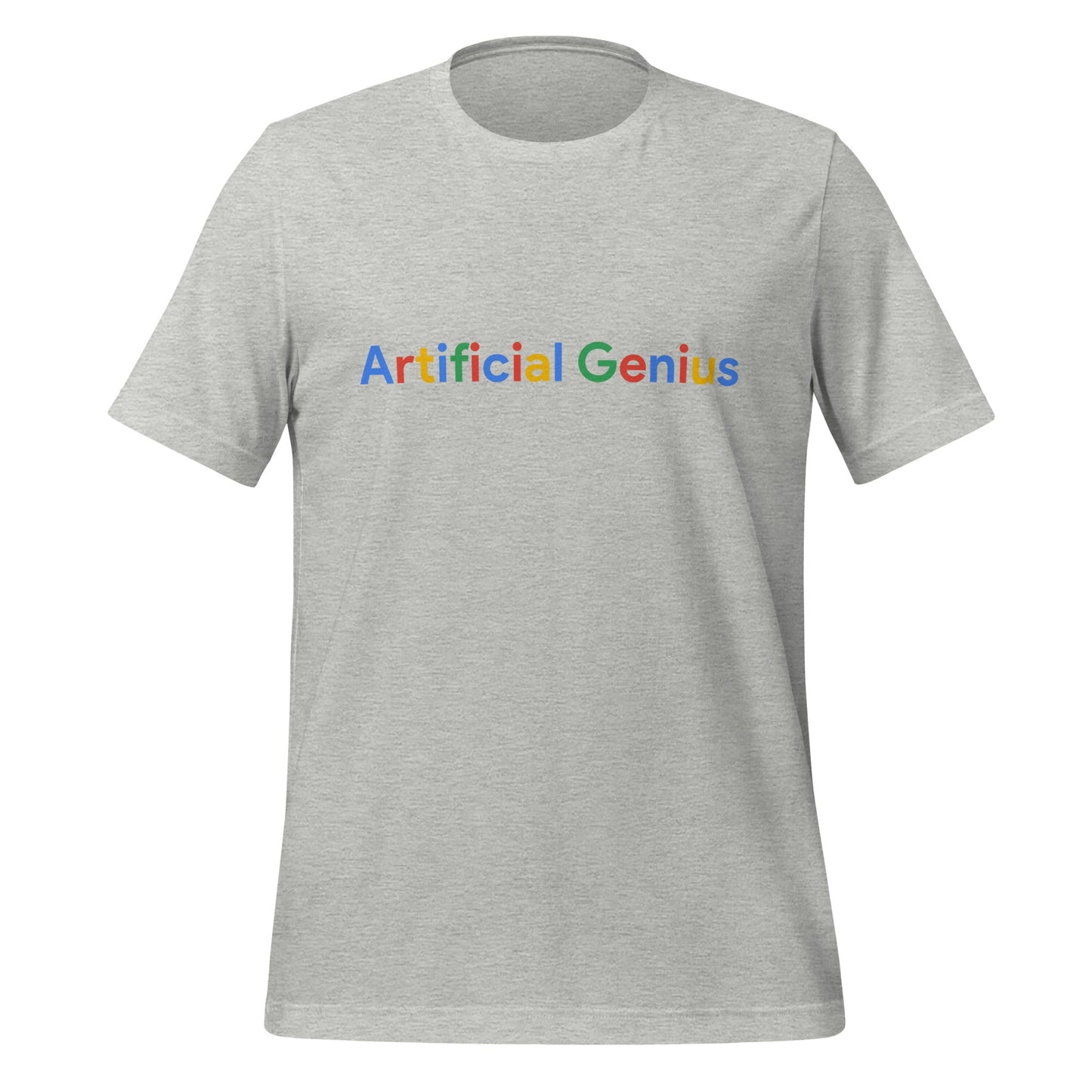 Product mockup photo of the Artificial Genius Search Logo T Shirt (unisex) Athletic Heather / M.