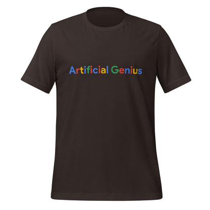 Product mockup photo of the Artificial Genius Search Logo T Shirt (unisex) Brown / M.