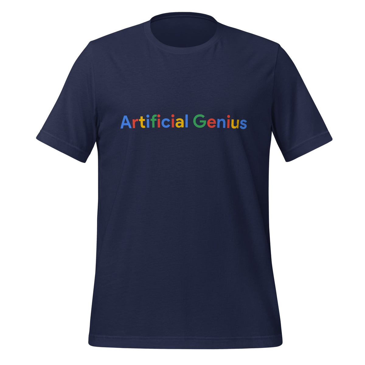 Product mockup photo of the Artificial Genius Search Logo T Shirt (unisex) Navy / M.