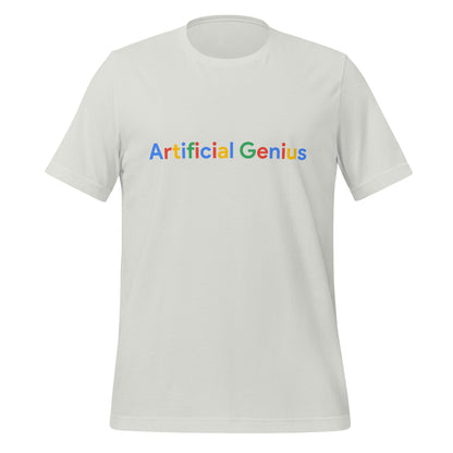 Product mockup photo of the Artificial Genius Search Logo T Shirt (unisex) Silver / M.