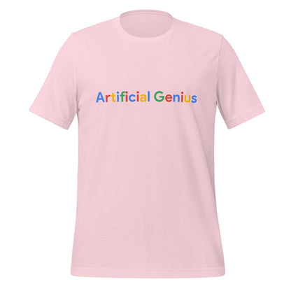 Product mockup photo of the Artificial Genius Search Logo T Shirt (unisex) Soft Pink / M.