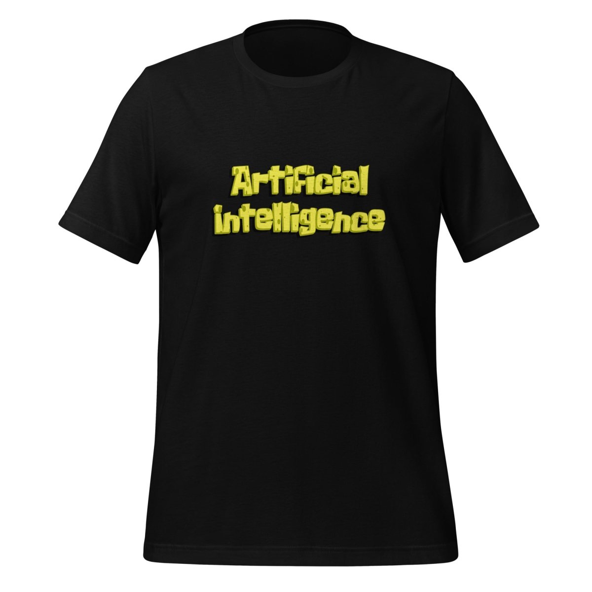 Product mockup photo of the Artificial Intelligence beneath the Sea T Shirt (unisex) Black / M.