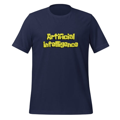 Product mockup photo of the Artificial Intelligence beneath the Sea T Shirt (unisex) Navy / M.