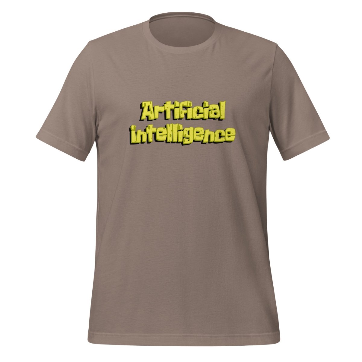 Product mockup photo of the Artificial Intelligence beneath the Sea T Shirt (unisex) Pebble / M.