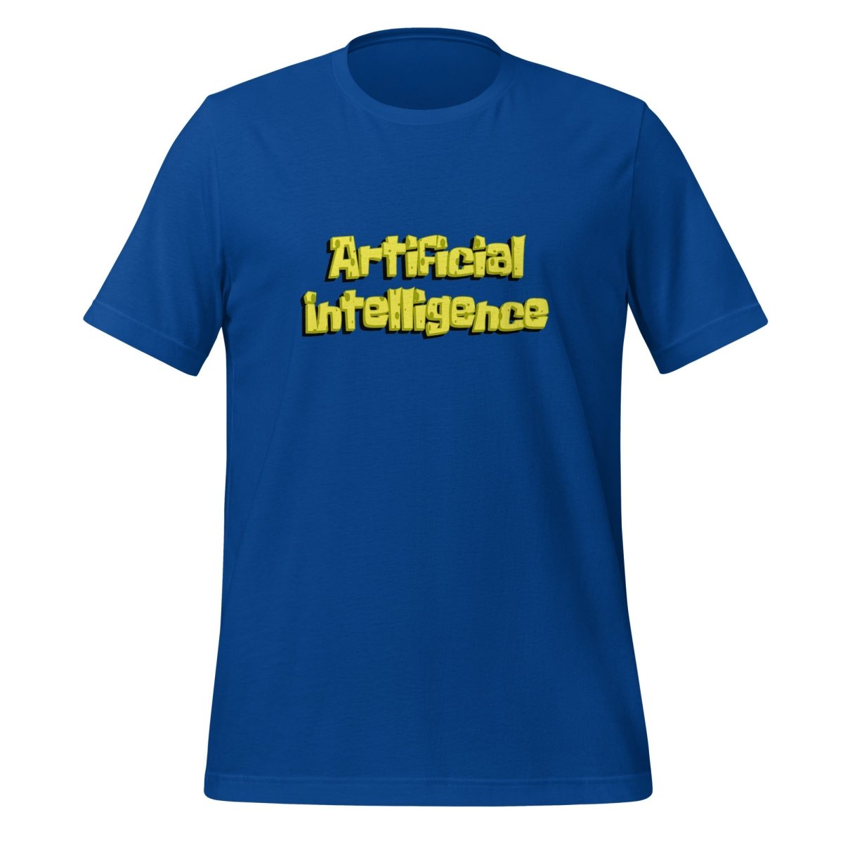 Product mockup photo of the Artificial Intelligence beneath the Sea T Shirt (unisex) True Royal / M.