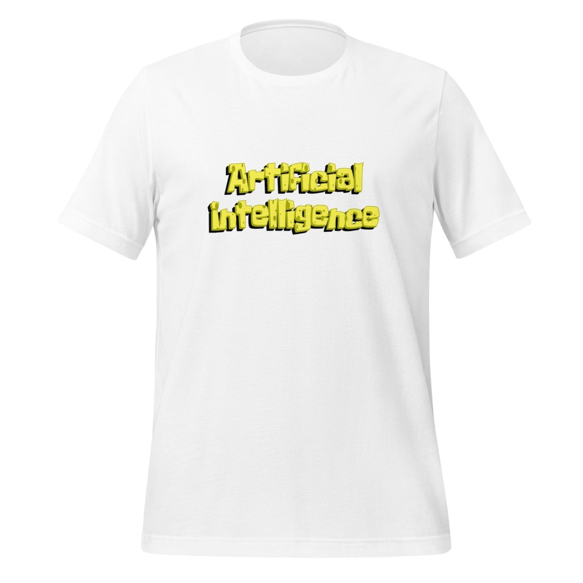 Product mockup photo of the Artificial Intelligence beneath the Sea T Shirt (unisex) White / M.