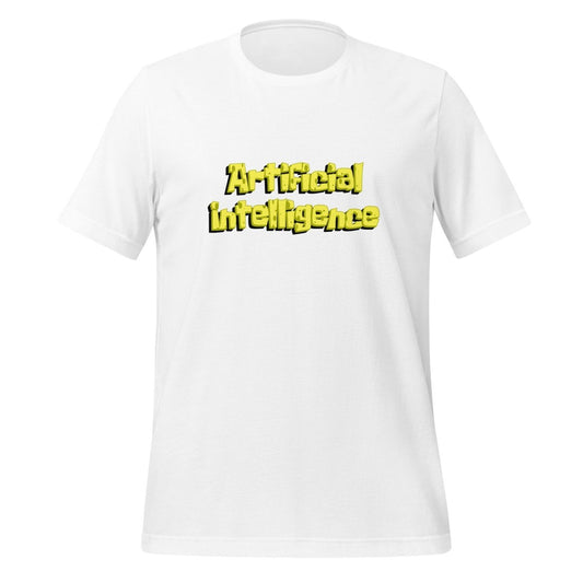 Product mockup photo of the Artificial Intelligence beneath the Sea T Shirt (unisex) White / M.