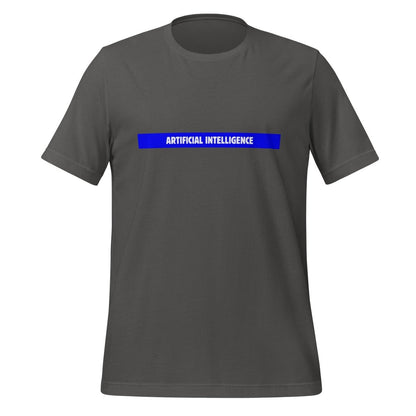 Product mockup photo of the Artificial Intelligence Blue Stripe T Shirt (unisex) Asphalt / M.