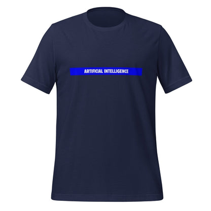 Product mockup photo of the Artificial Intelligence Blue Stripe T Shirt (unisex) Navy / M.