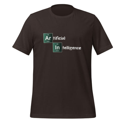 Product mockup photo of the Artificial Intelligence Breaking Bad Style T Shirt (unisex) Brown / M.