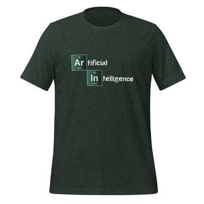 Product mockup photo of the Artificial Intelligence Breaking Bad Style T Shirt (unisex) Heather Forest / M.