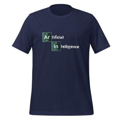 Product mockup photo of the Artificial Intelligence Breaking Bad Style T Shirt (unisex) Navy / M.
