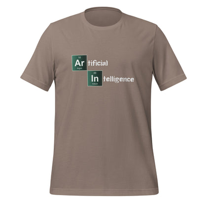 Product mockup photo of the Artificial Intelligence Breaking Bad Style T Shirt (unisex) Pebble / M.