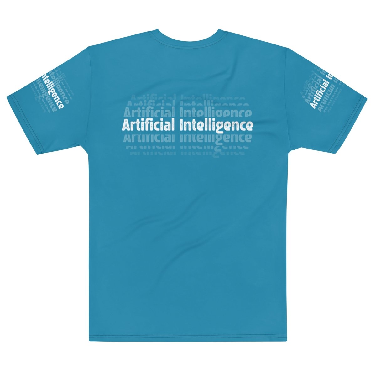Product mockup photo of the Artificial Intelligence Echoes T Shirt (men).