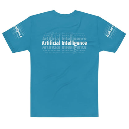 Product mockup photo of the Artificial Intelligence Echoes T Shirt (men).