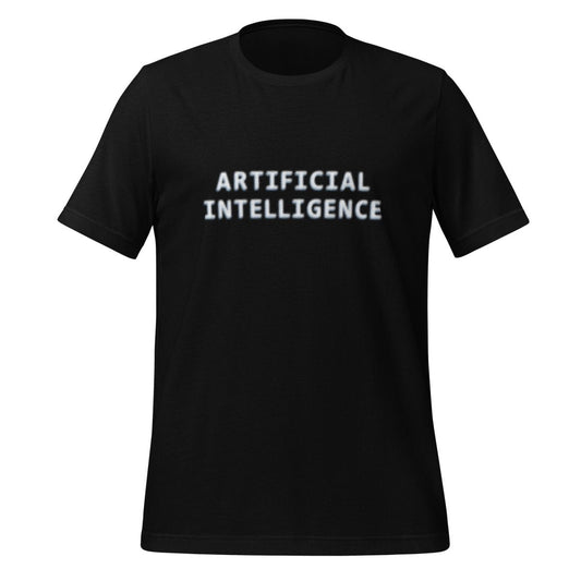 Product mockup photo of the ARTIFICIAL INTELLIGENCE Halftone T Shirt (unisex) Black / M.