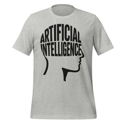 Product mockup photo of the Artificial Intelligence Intelligence Word Form T Shirt (unisex) Athletic Heather / M.