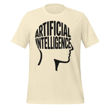 Product mockup photo of the Artificial Intelligence Intelligence Word Form T Shirt (unisex) Natural / M.