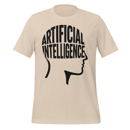 Product mockup photo of the Artificial Intelligence Intelligence Word Form T Shirt (unisex) Soft Cream / M.