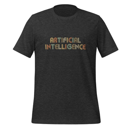 Product mockup photo of the Artificial Intelligence Retro Look T Shirt (unisex) Dark Grey Heather / M.