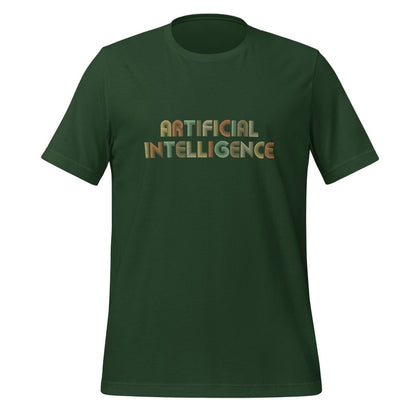 Product mockup photo of the Artificial Intelligence Retro Look T Shirt (unisex) Forest / M.