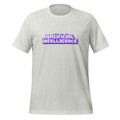 Product mockup photo of the Artificial Intelligence Streamer T Shirt (unisex) Ash / M.