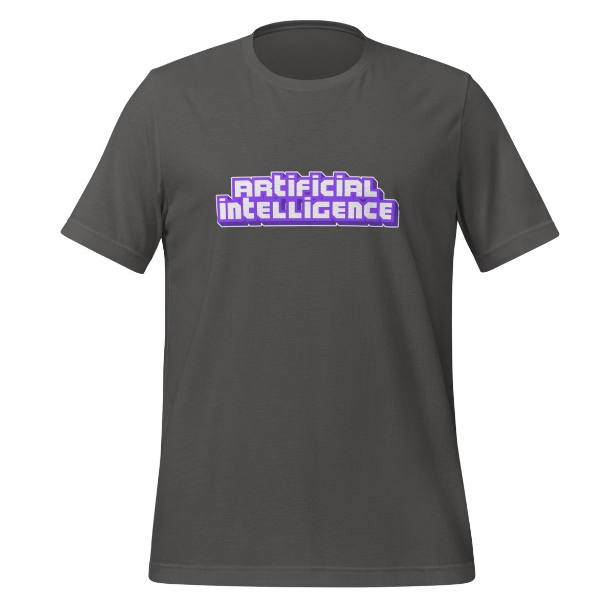 Product mockup photo of the Artificial Intelligence Streamer T Shirt (unisex) Asphalt / M.