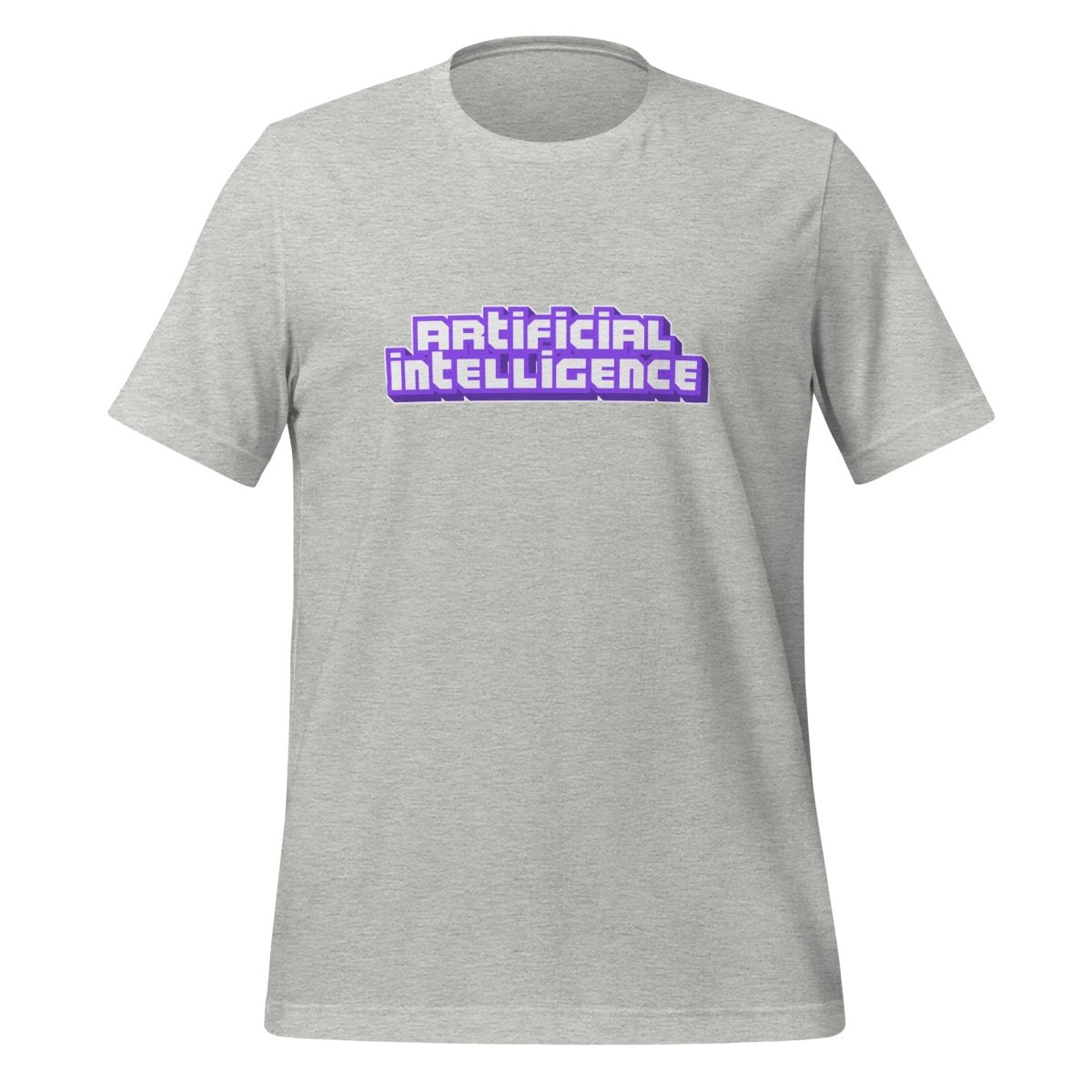 Product mockup photo of the Artificial Intelligence Streamer T Shirt (unisex) Athletic Heather / M.