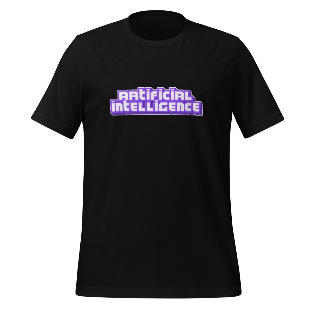 Product mockup photo of the Artificial Intelligence Streamer T Shirt (unisex) Black / M.