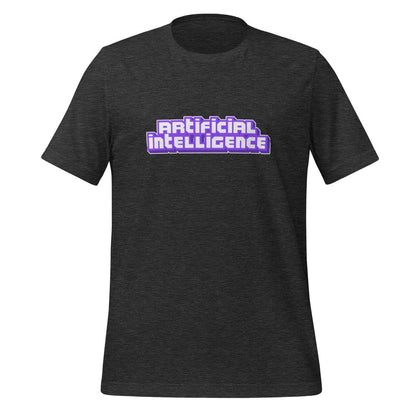 Product mockup photo of the Artificial Intelligence Streamer T Shirt (unisex) Dark Grey Heather / M.