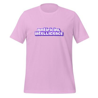 Product mockup photo of the Artificial Intelligence Streamer T Shirt (unisex) Lilac / M.