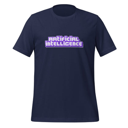 Product mockup photo of the Artificial Intelligence Streamer T Shirt (unisex) Navy / M.