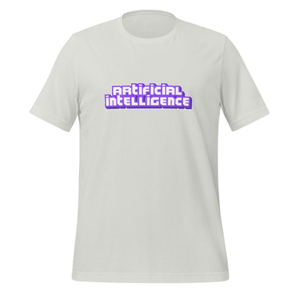 Product mockup photo of the Artificial Intelligence Streamer T Shirt (unisex) Silver / M.