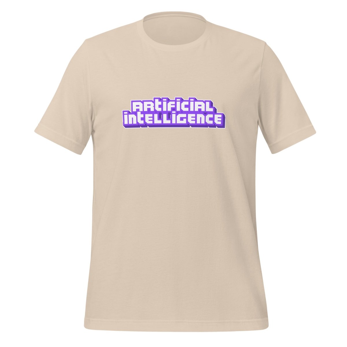 Product mockup photo of the Artificial Intelligence Streamer T Shirt (unisex) Soft Cream / M.