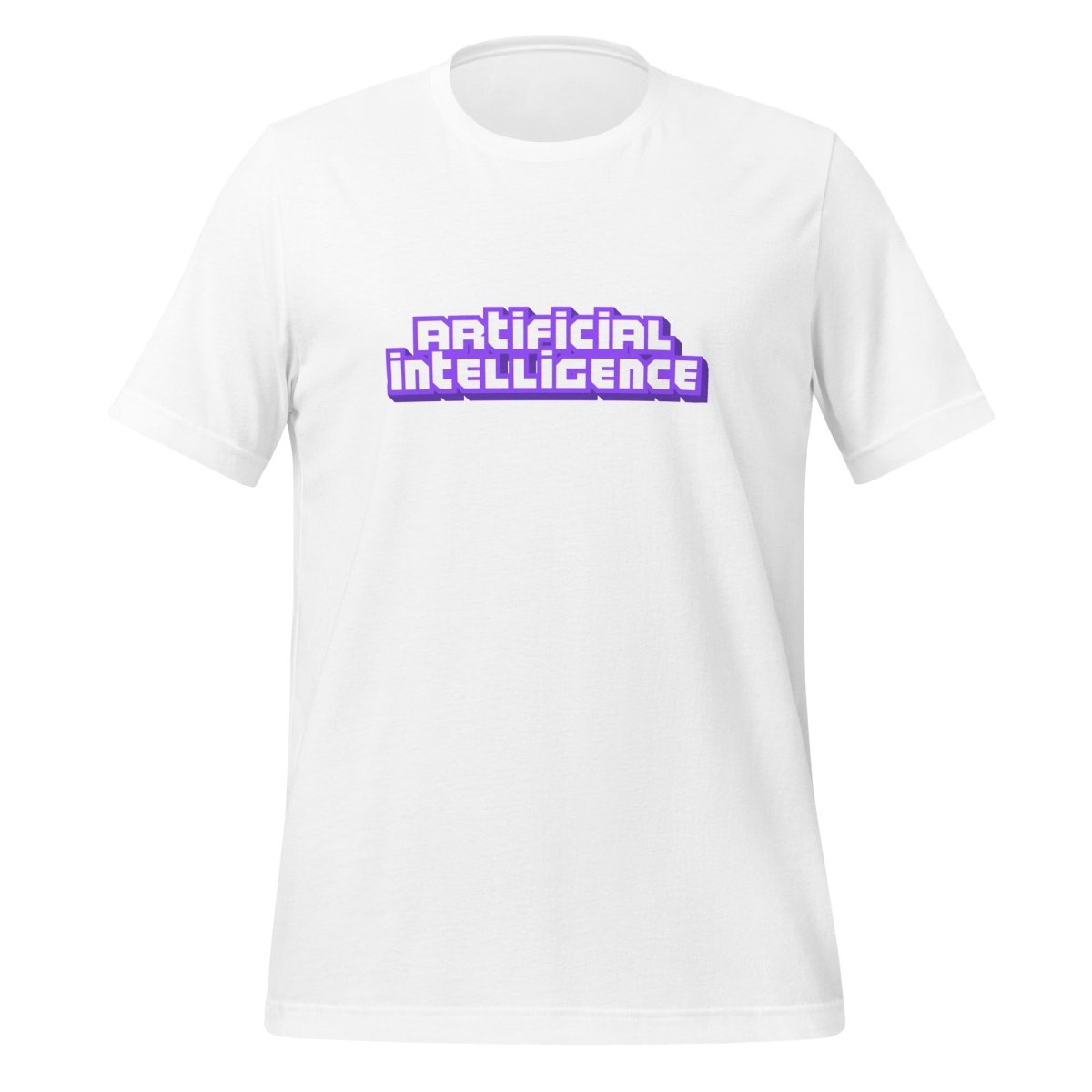 Product mockup photo of the Artificial Intelligence Streamer T Shirt (unisex) White / M.