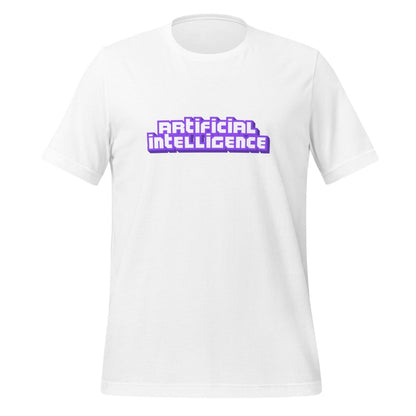 Product mockup photo of the Artificial Intelligence Streamer T Shirt (unisex) White / M.