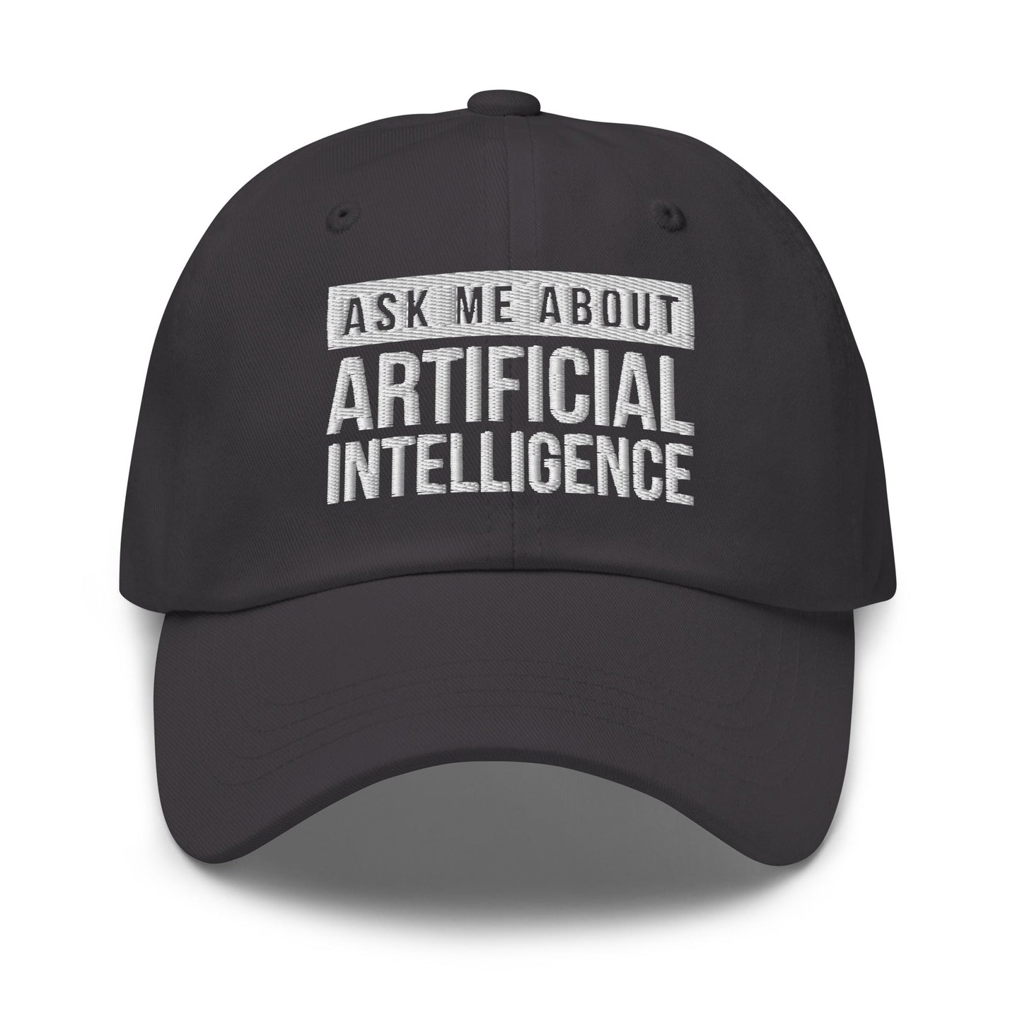 Image of the Ask Me About Artificial Intelligence Cap Dark Grey.