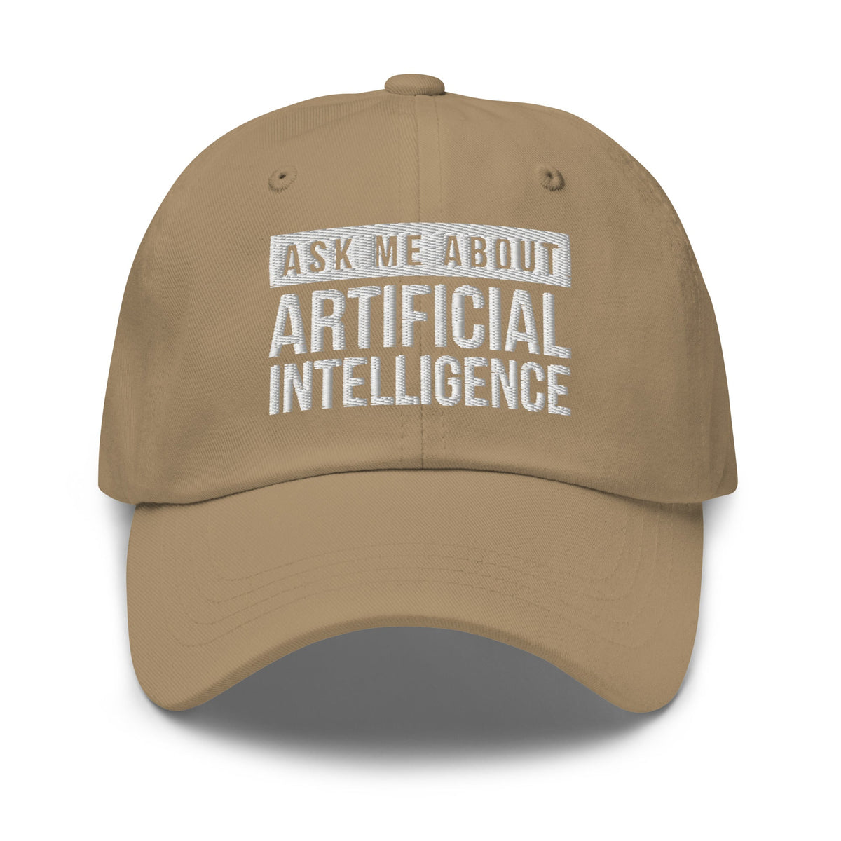 Image of the Ask Me About Artificial Intelligence Cap Khaki.