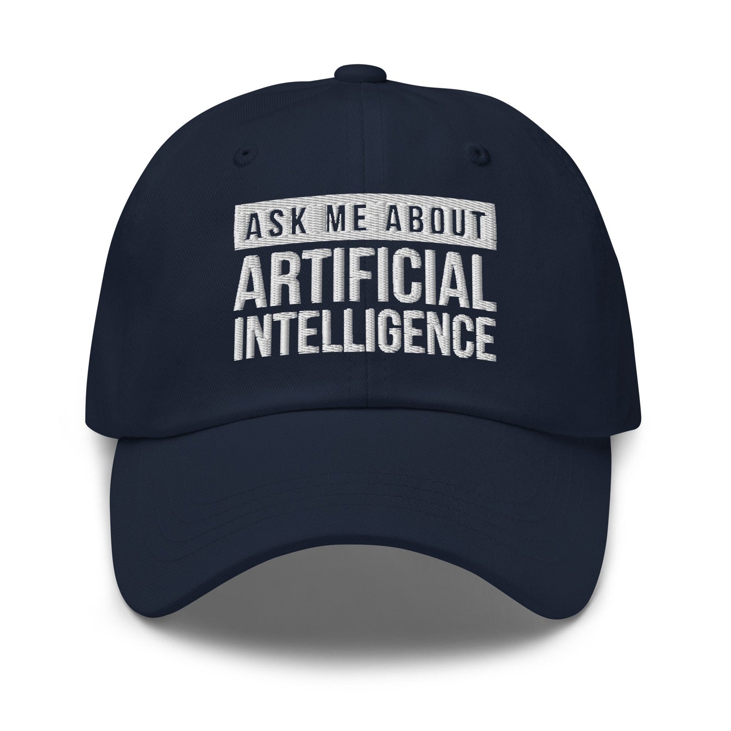 Image of the Ask Me About Artificial Intelligence Cap Navy.