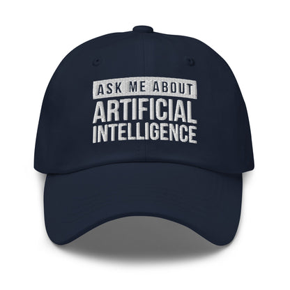 Image of the Ask Me About Artificial Intelligence Cap Navy.