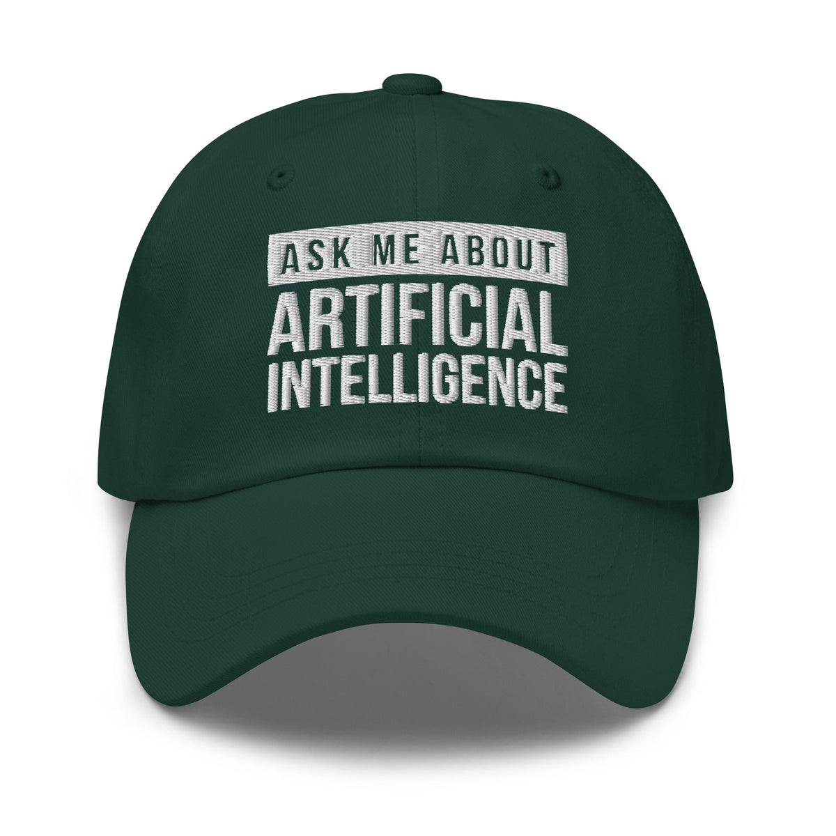 Image of the Ask Me About Artificial Intelligence Cap Spruce.