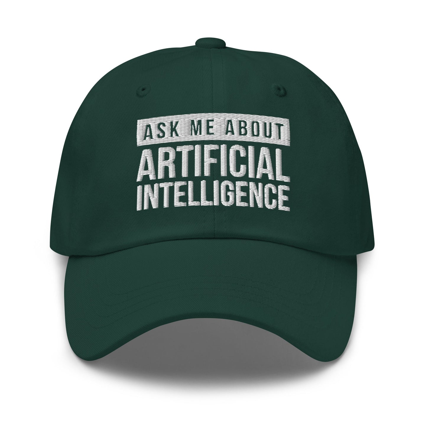 Image of the Ask Me About Artificial Intelligence Cap Spruce.