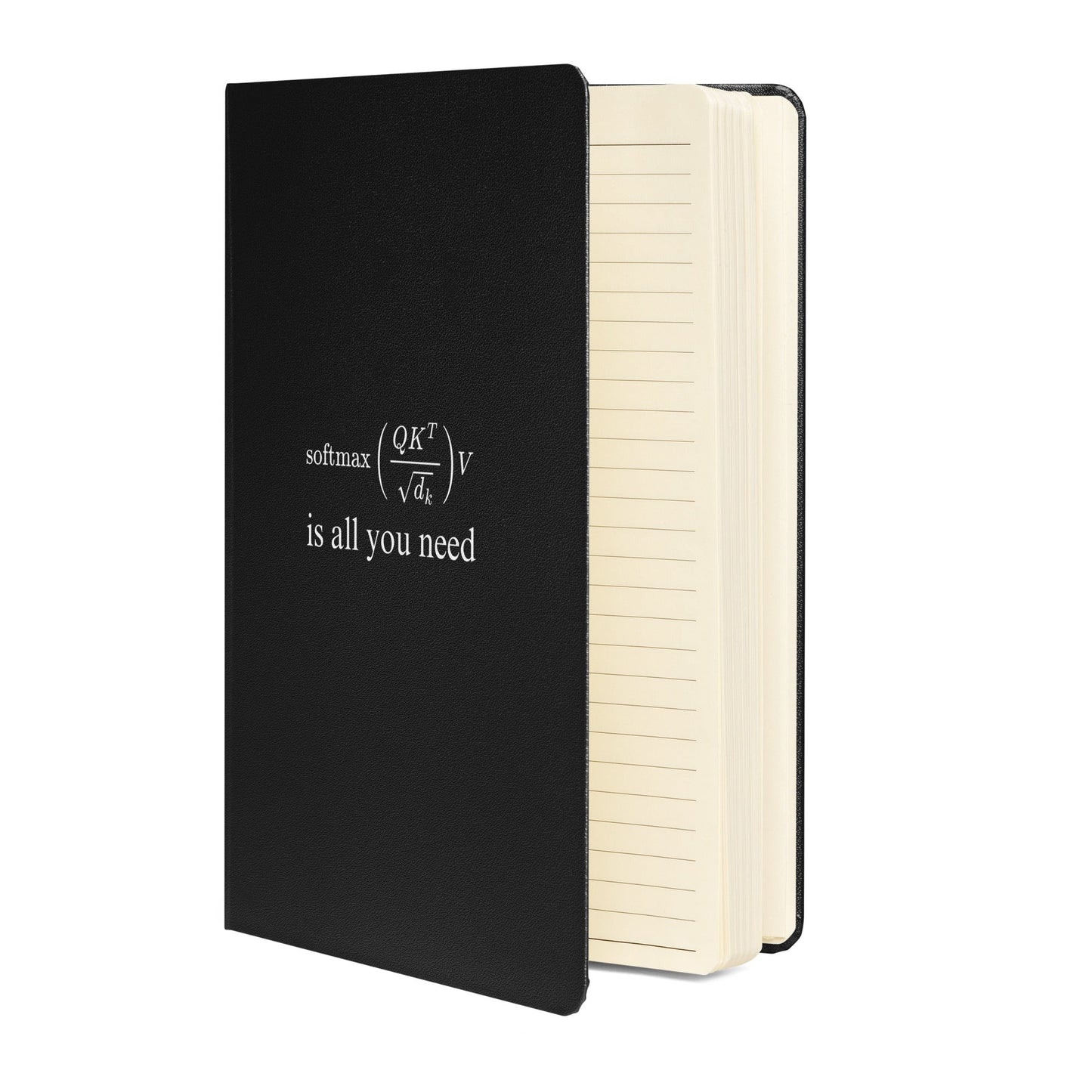 Product mockup photo of the Attention is All You Need Hardcover Bound Notebook.