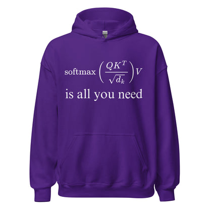 Image of the Attention is All You Need Hoodie (unisex) Purple / M.