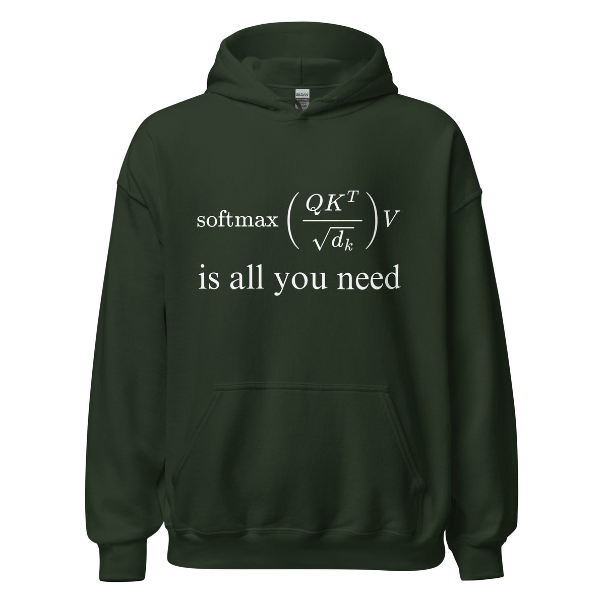 Image of the Attention is All You Need Hoodie (unisex) Forest Green / S.